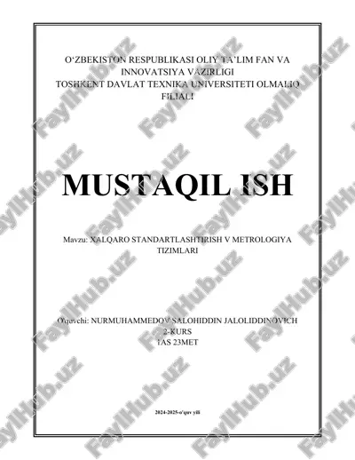 xalqaro standartlashtirish v metrologiya tizimlari.docx — DOCX