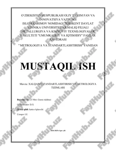 xalqaro standartlashtirish va metrologiya tizimlari.docx — DOCX