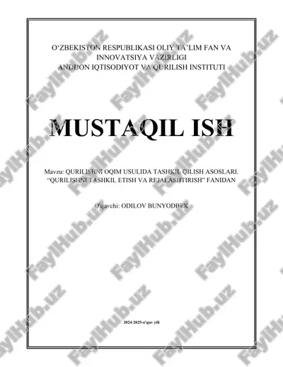 qurilishni oqim usulida tashkil qilish asoslari.docx — DOCX