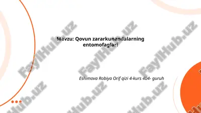 qovun zararkunandalarning entomofaglari.pptx — PPTX
