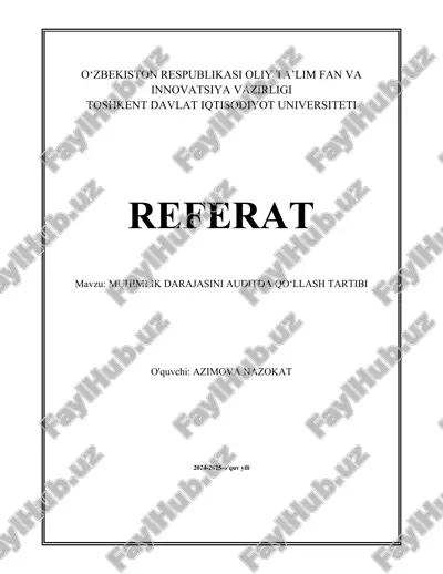 muhimlik darajasini auditda qoʻllash tartibi.docx — DOCX