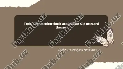 linguoculturologic analysis for old man and the sea..pptx — PPTX