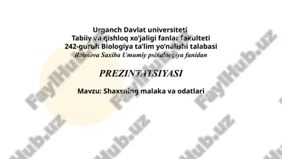 shaxsning malaka va odatlari.pptx — PPTX