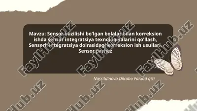 sensor buzilishi bo'lgan bolalar bilan korreksion.pptx — PPTX