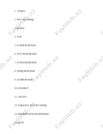pontamima savollari matematika — DOCX
