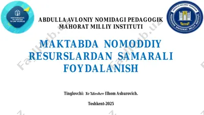 maktabga nomoddiy resurslardan samarali foydalanish — PDF