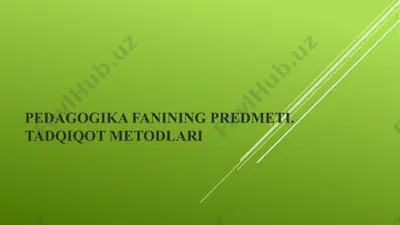 pedagogika fanining predmeti — PPTX