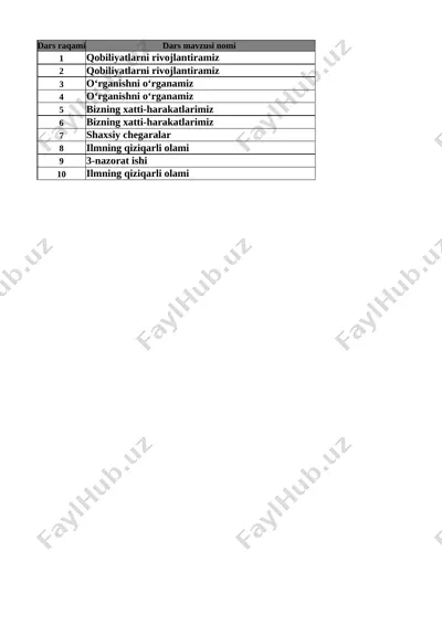 4-sinf tarbiya 3-chorak — XLSX