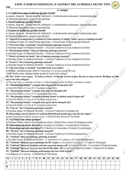9- nazora ishi o'qish 4 sinf — PDF