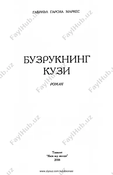 gabriel garsia markes. buzrukning kuzi (roman) — PDF
