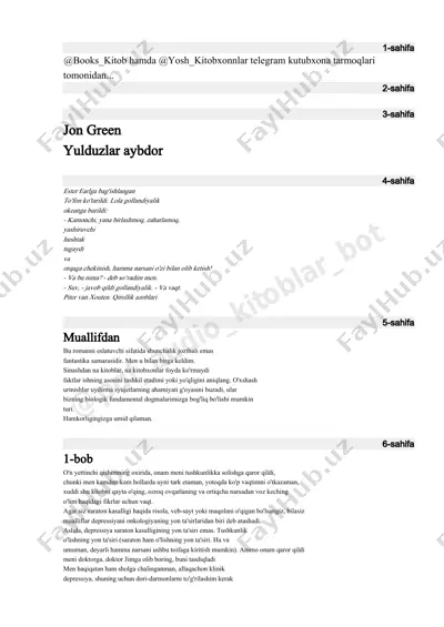 yulduzlar aybdor — PDF