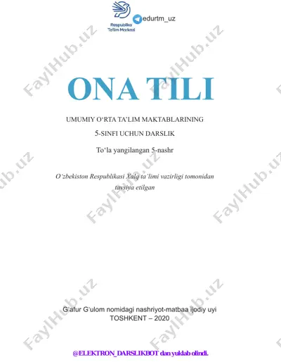 5-sinf ona-tili 2020 (@elekton_darslikbot) — PDF