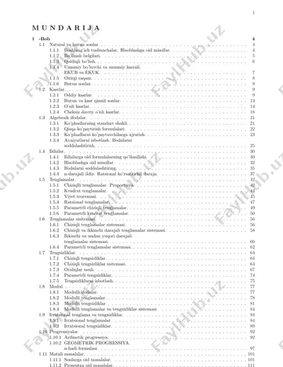 matematika test to'plami 1996-2007 — PDF