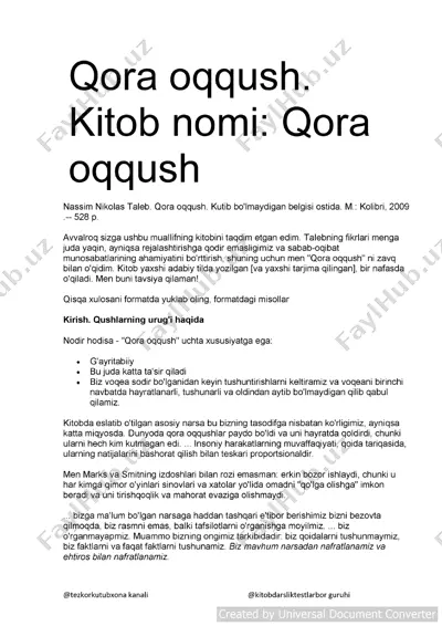 qora oqqush.@ — PDF