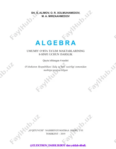 8-sinf algebra 2019 (@elekton_darslikbot) — PDF