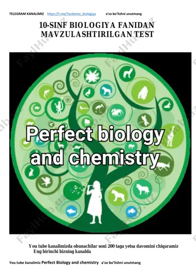 10 sinf test @yazdanov_biologiya — PDF