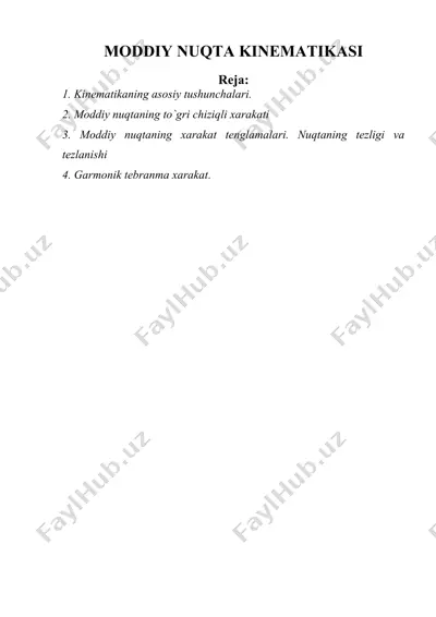 moddiy nuqta kinematikasi — DOC