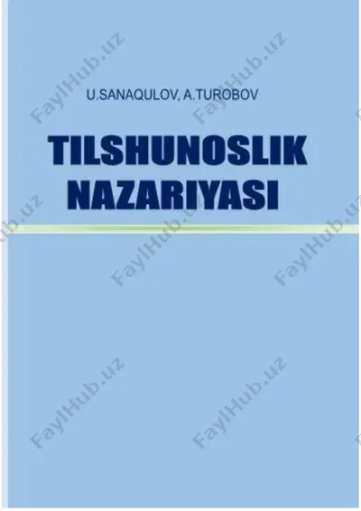 tilshunoslik nazariyasi turubov a — PDF