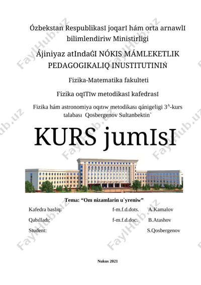 qosbergenov sultanbek kurs jumisi — DOCX