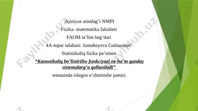 jumabayeva g. ózbetinshe jumıs — PPTX