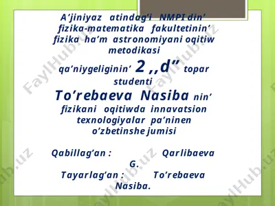 jiljip suykeliw koefitsentin aniqlaw — PPT