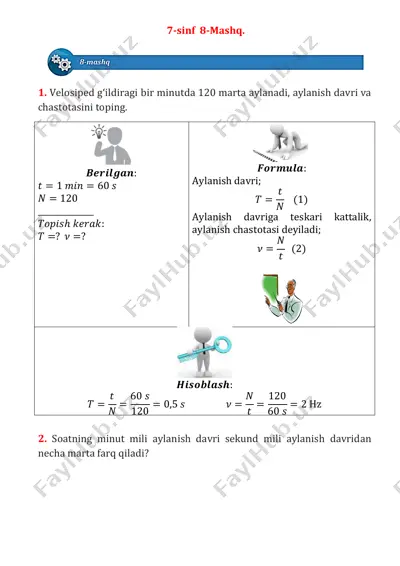7 sinf 8-mashq yechim — PDF