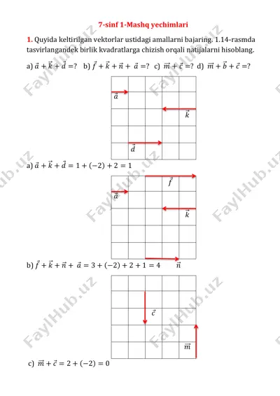 7-sinf 1-mashq yechim — PDF