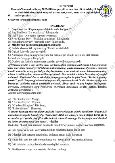 6 ona tili adabiyot 3 var — PDF