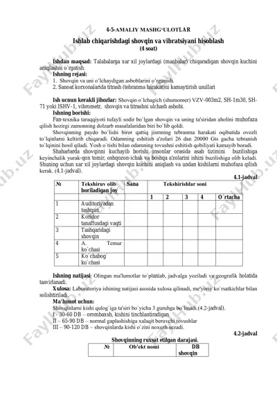 ishlab chiqarishdagi shovqin va vibratsiyani hisoblash+ — PDF