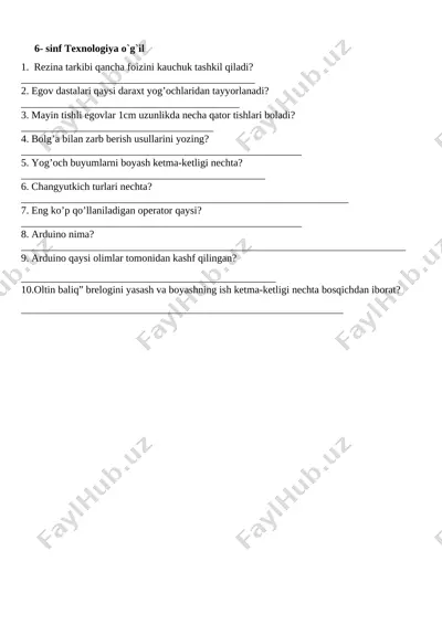 6_sinf_texnologiya_o'gil_bolalar_monitoring_savollar_@e_baza_ishreja — DOCX