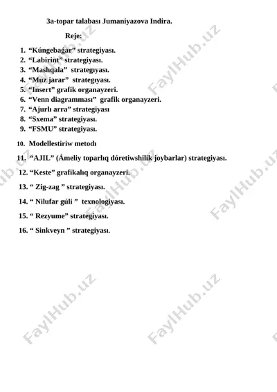 indira fom metodlar — DOCX