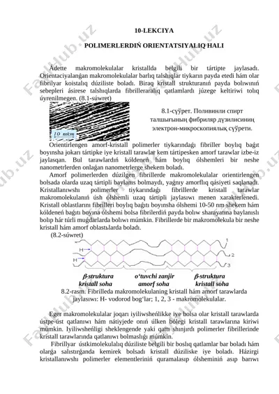 10-lekciya.polimerlerdiń orientatsiyaliq hali — DOCX