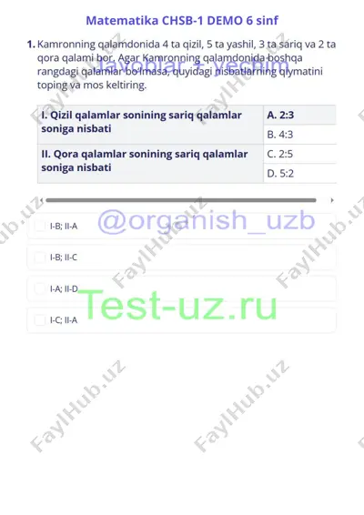 matematika 6 sinf chsb-1 demo — PDF
