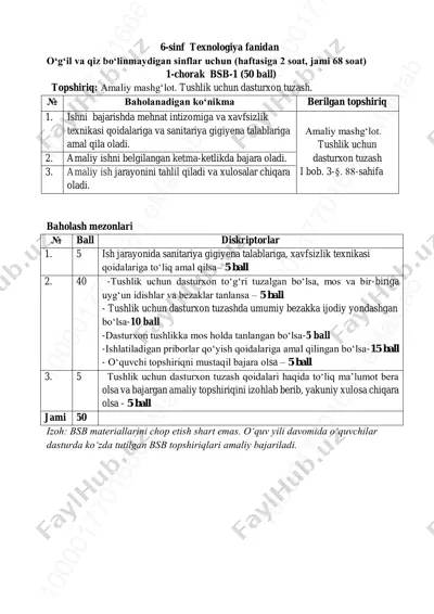 6_sinf_texnologiya_bo'linmaydigan1_bsb_@summativ_formativ_baholash — PDF