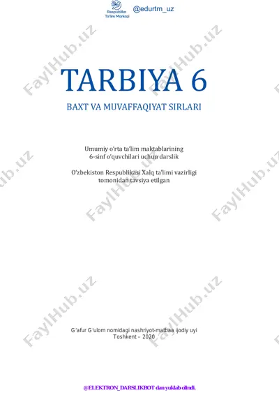 6-sinf tarbiya 2020 (@elekton_darslikbot) — PDF