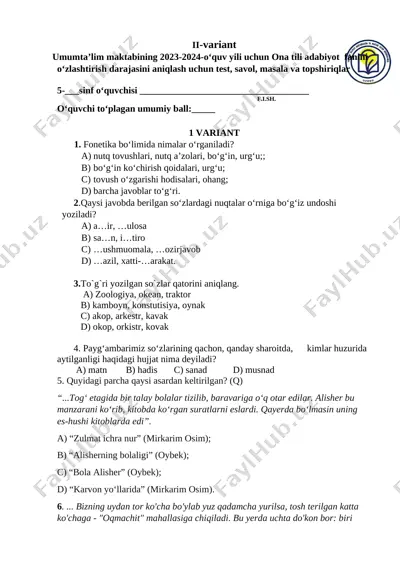 5 ona tili 2 variant (1) — DOCX