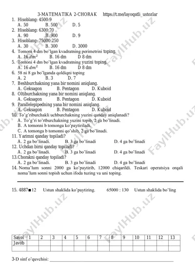 matematika 2-chorak — PDF