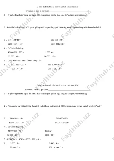 matem.2-chorak 1-ni — DOCX