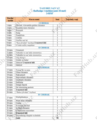 tasviriy san’at 3-sinf 2025-2026 — PDF