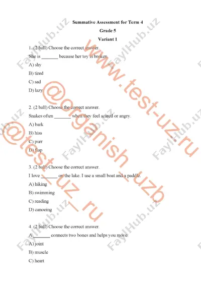 5 sinf english chsb-4 var 1 — PDF