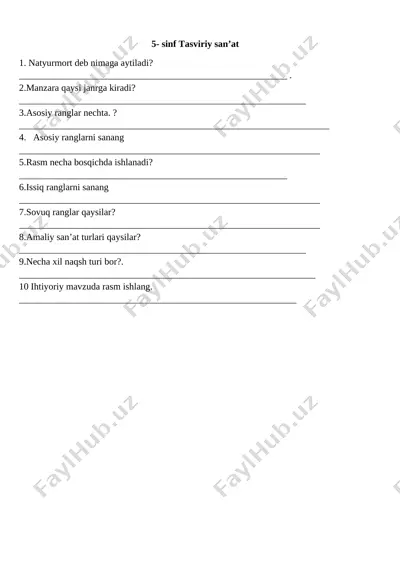 5_sinf_tasviriy_san'at_monitoring_savollar_@e_baza_ishreja — DOCX