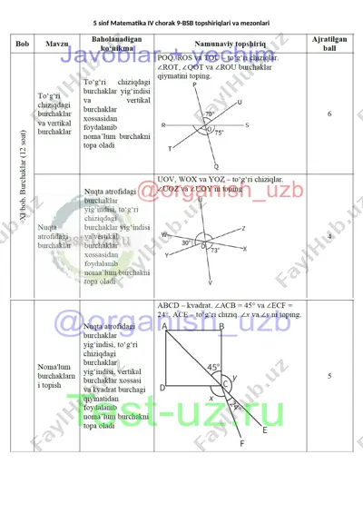 5 sinf matematika bsb-9 demo — DOCX