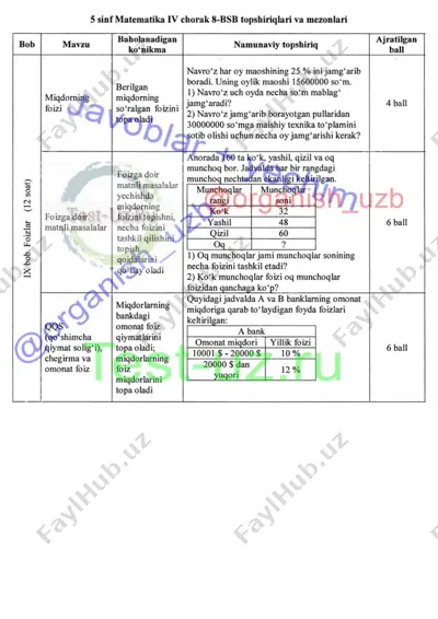 5 sinf matematika bsb-8 demo — DOCX