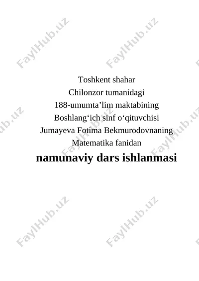 dars ishlanma jumayeva f.b — DOCX
