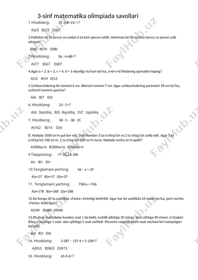 3-sinf — DOCX