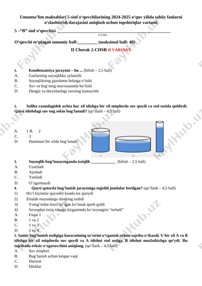 5 sinf chsb-2. 1v — DOCX