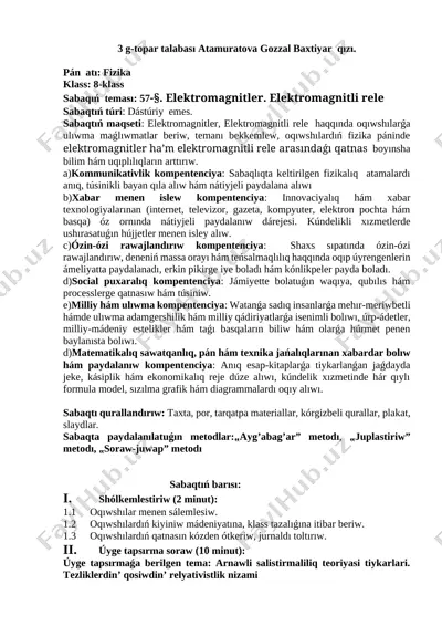 atamuratova gozzal ( elektromagnitler ) — DOCX
