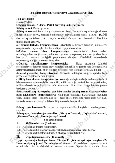 gozzal sabaq islenbe(1) — DOCX