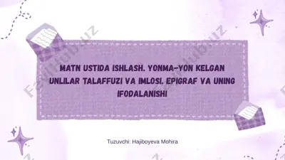 matn ustida ishlash — PPTX
