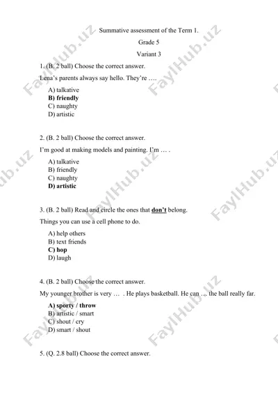 5_sinf_ingliz_tili_1_chsb_3_variant@summativ_formativ_baholash — PDF